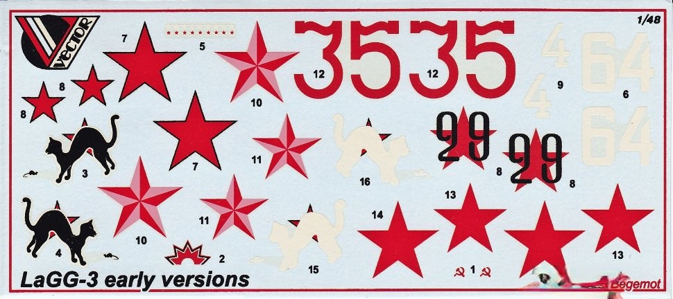 Decal 1/48 LaGG-3 1/3 series (Vector)