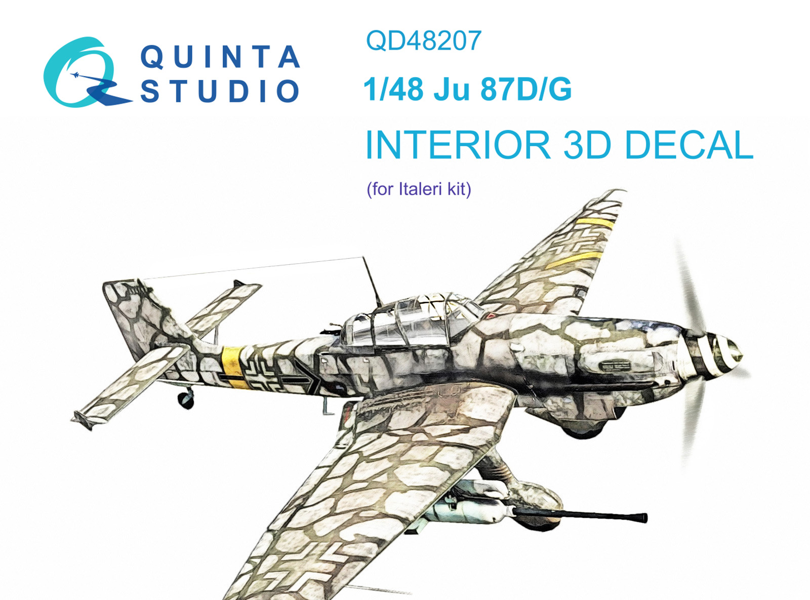Ju 87D/G 3D-Printed & coloured Interior on decal paper (Italeri)
