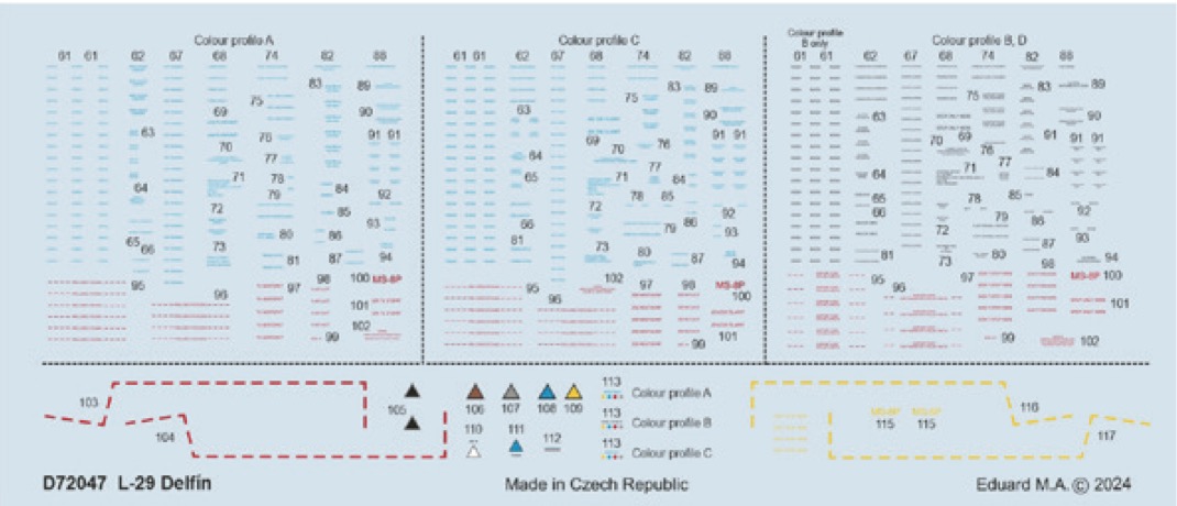 Decal 1/72 L-29 stencils (EDU/AMK)