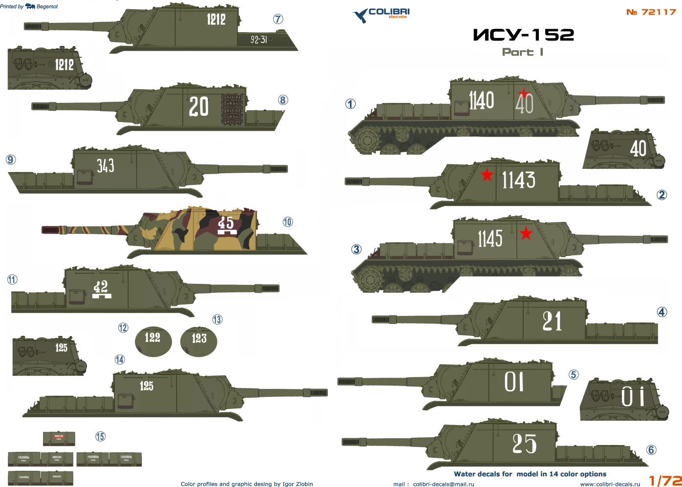 Decal 1/72 ISU-152 Part 1 (Colibri Decals)