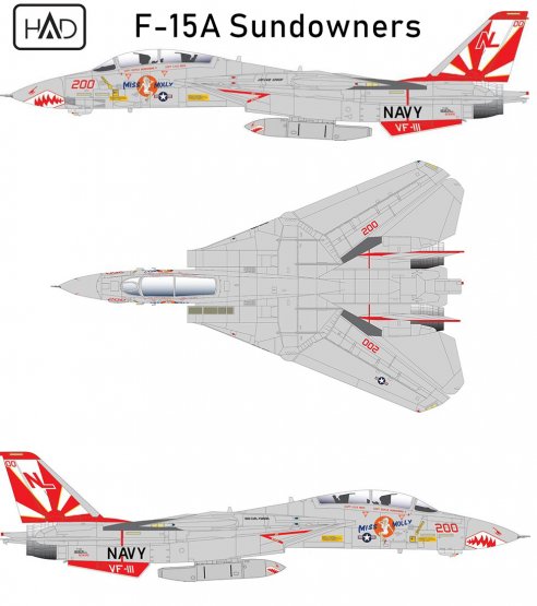 Decal 1/72 F-14A VF-111 'Sundowners' (HAS) (HAD)