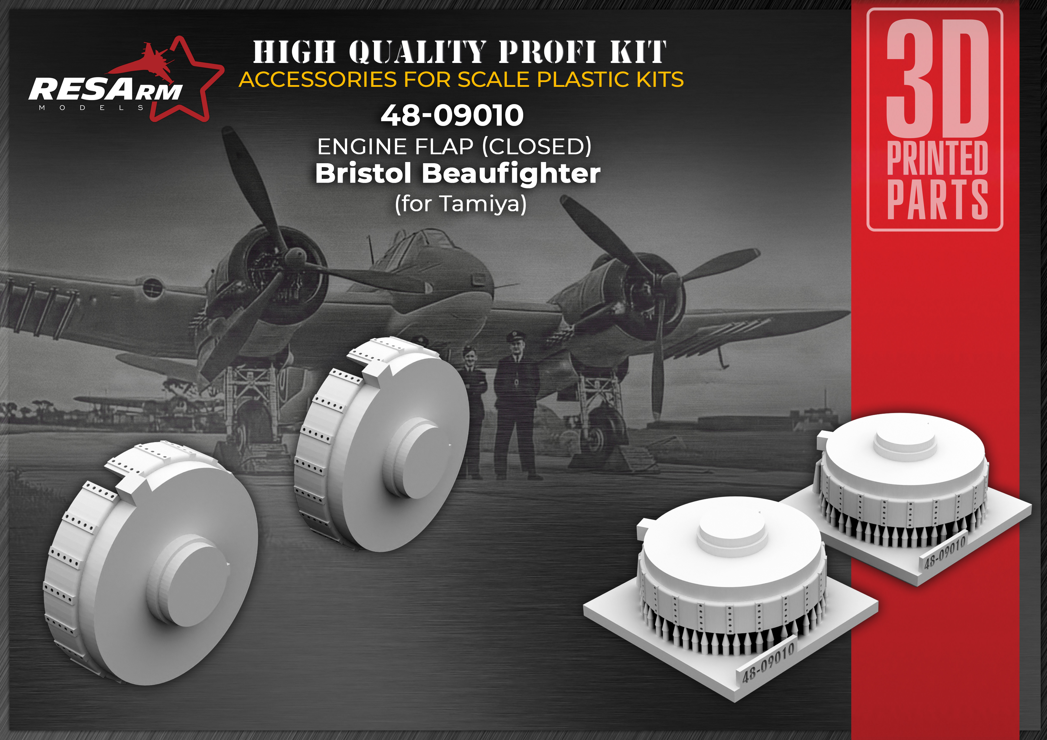 Additions (3D resin printing) 1/48 Blinds v1 BRISTOL BEAUFIGHTER (RESArm)