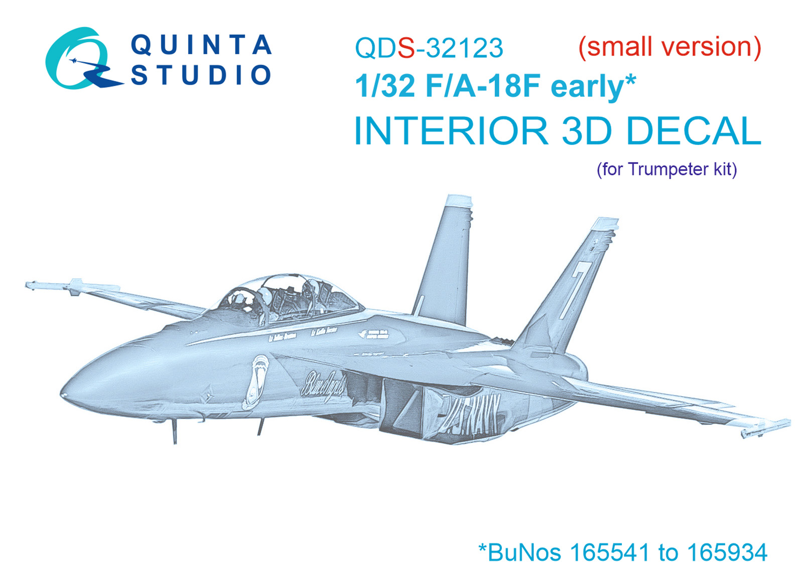 F/A-18F early 3D-Printed & coloured Interior on decal paper (Trumpeter) (Small version)