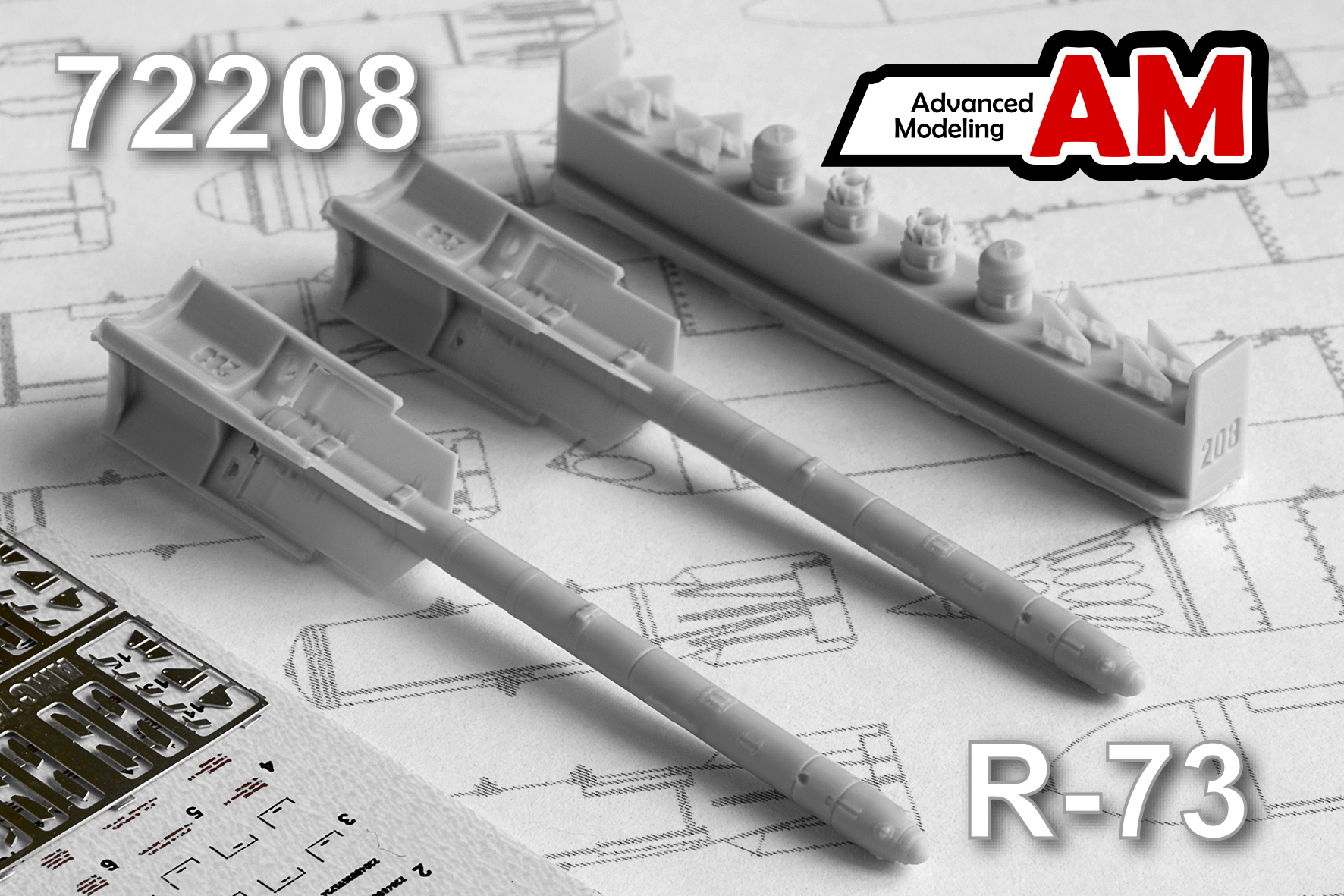 Additions (3D resin printing) 1/72 Aircraft guided missile R-73 (Advanced Modeling) 
