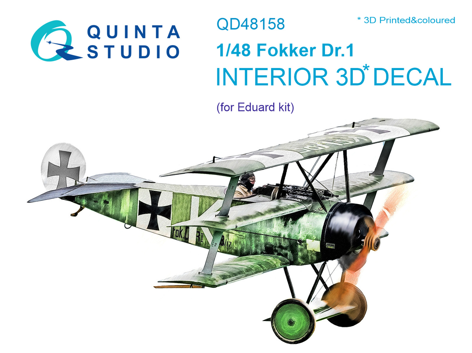Fokker Dr.1  3D-Printed & coloured Interior on decal paper (for Eduard kit)