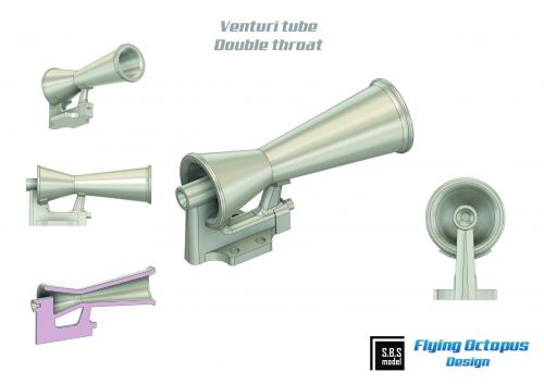 Additions (3D resin printing) 1/48 Venturi tube (x6) (3D-Printed)