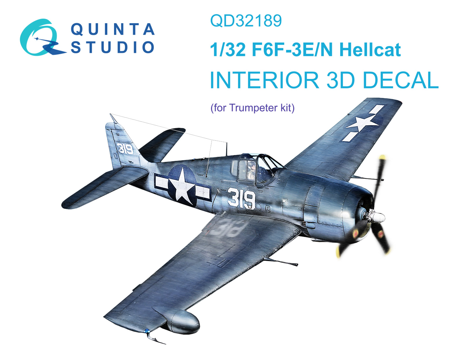 F6F-3E/N Hellcat 3D-Printed & coloured Interior on decal paper (Trumpeter)