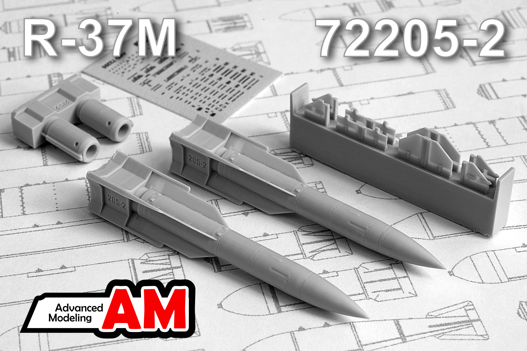 Additions (3D resin printing) 1/72 R-37M Air to Air missile (Advanced Modeling) 