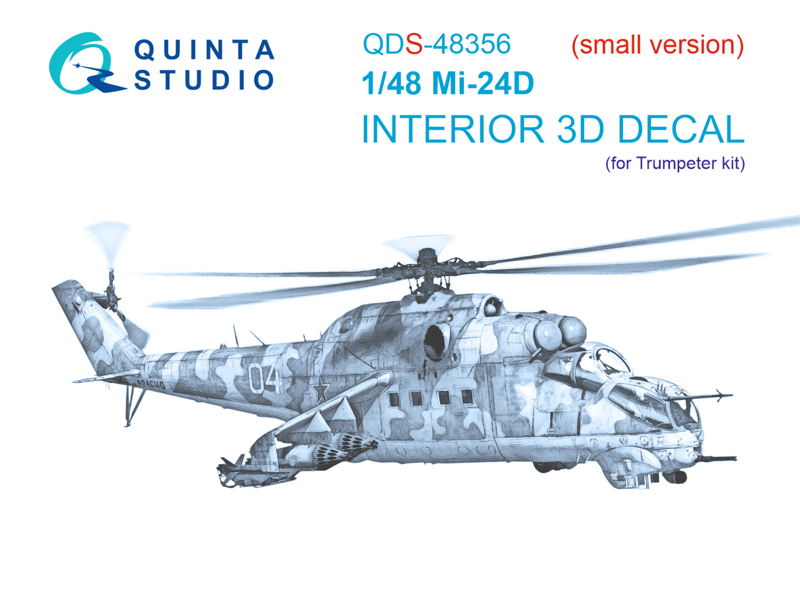 Mi-24D 3D-Printed & coloured Interior on decal paper (Trumpeter) (Small version)