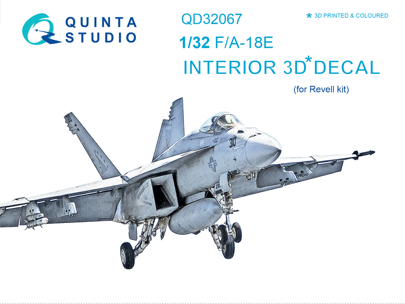 F/A-18E 3D-Printed & coloured Interior on decal paper (for Revell  kit)