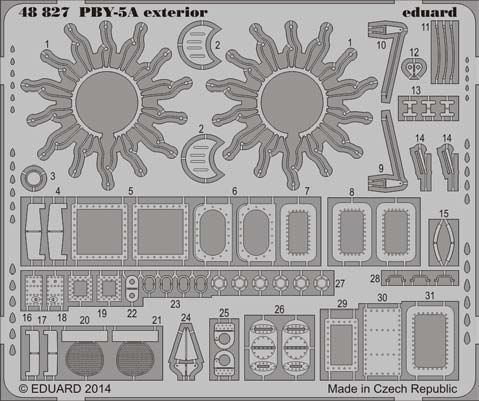 Photo Etching Kit 1/48 Consolidated PBY-5A Catalina exterior (designed to be used with Eduard kits, Monogram and Revell kits)