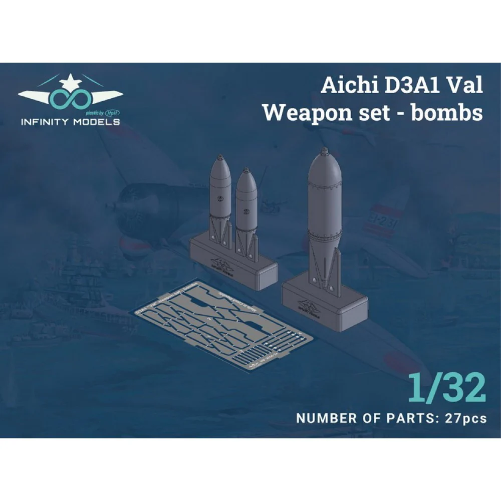 Additions (3D resin printing) 1/32 Aichi D3A1 Val Weapon set (bombs) (designed to be used with Infinity Models kits)