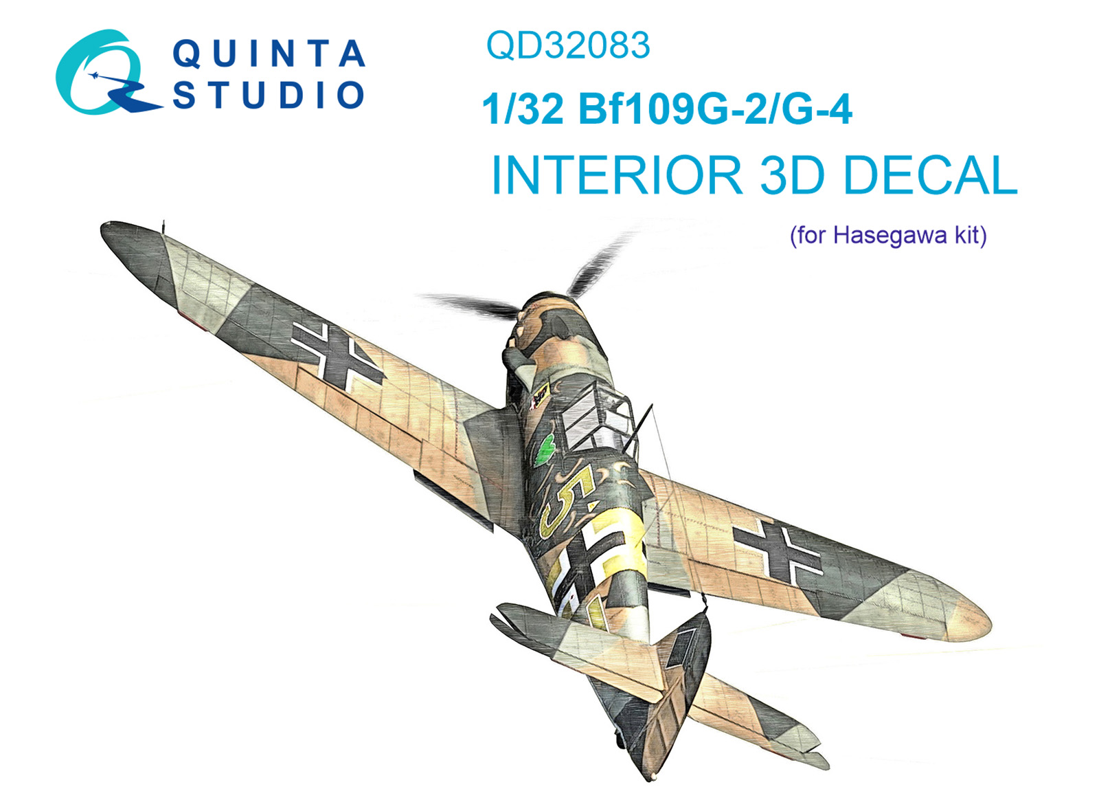 Bf 109G-2/G-4 3D-Printed & coloured Interior on decal paper (Hasegawa)