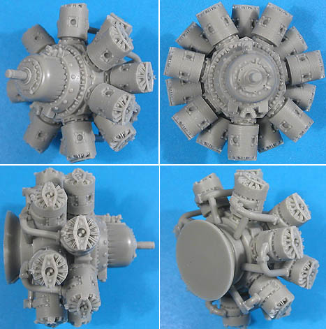 Additions (3D resin printing) 1/32 Bristol Hercules Engine (Vector)