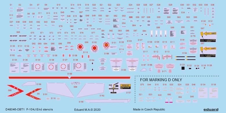 Decal 1/48 F-104J Eikó stencils (EDU/HAS)