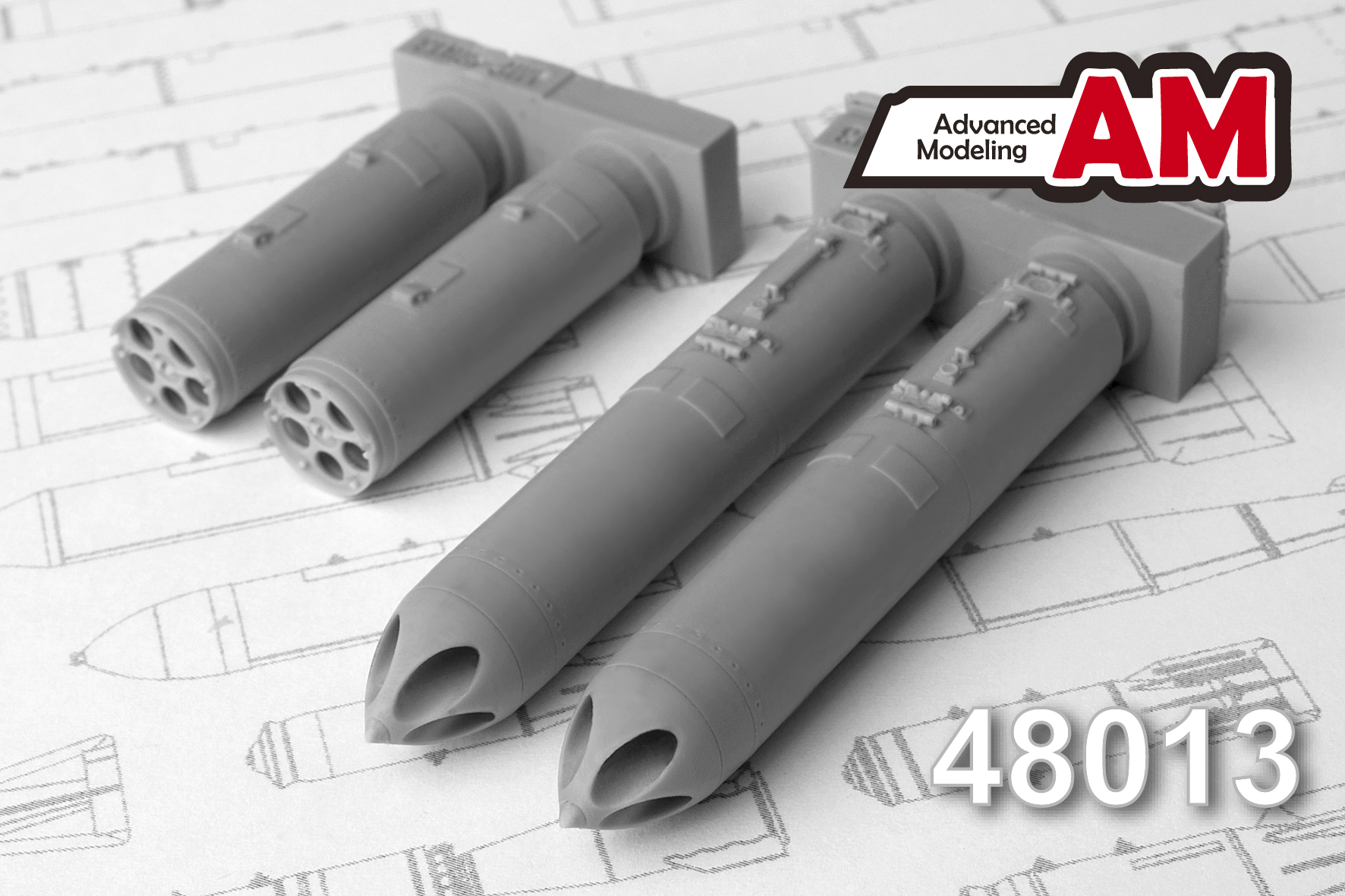 Additions (3D resin printing) 1/48 B13L Block of unguided aviation missiles (Advanced Modeling) 
