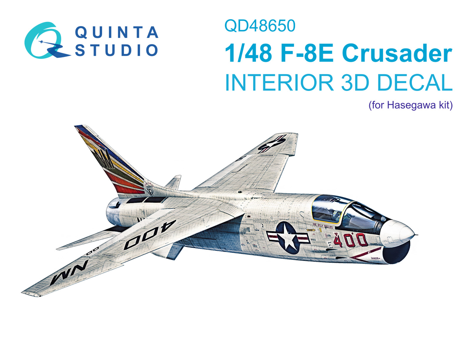 F-8E Crusader 3D-Printed & coloured Interior on decal paper (Hasegawa/Hobby 2000)
