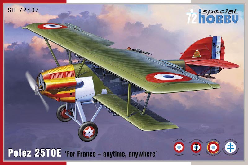Model kit 1/72 Potez 25 TOE 'For France' (4x camo) (Special Hobby)
