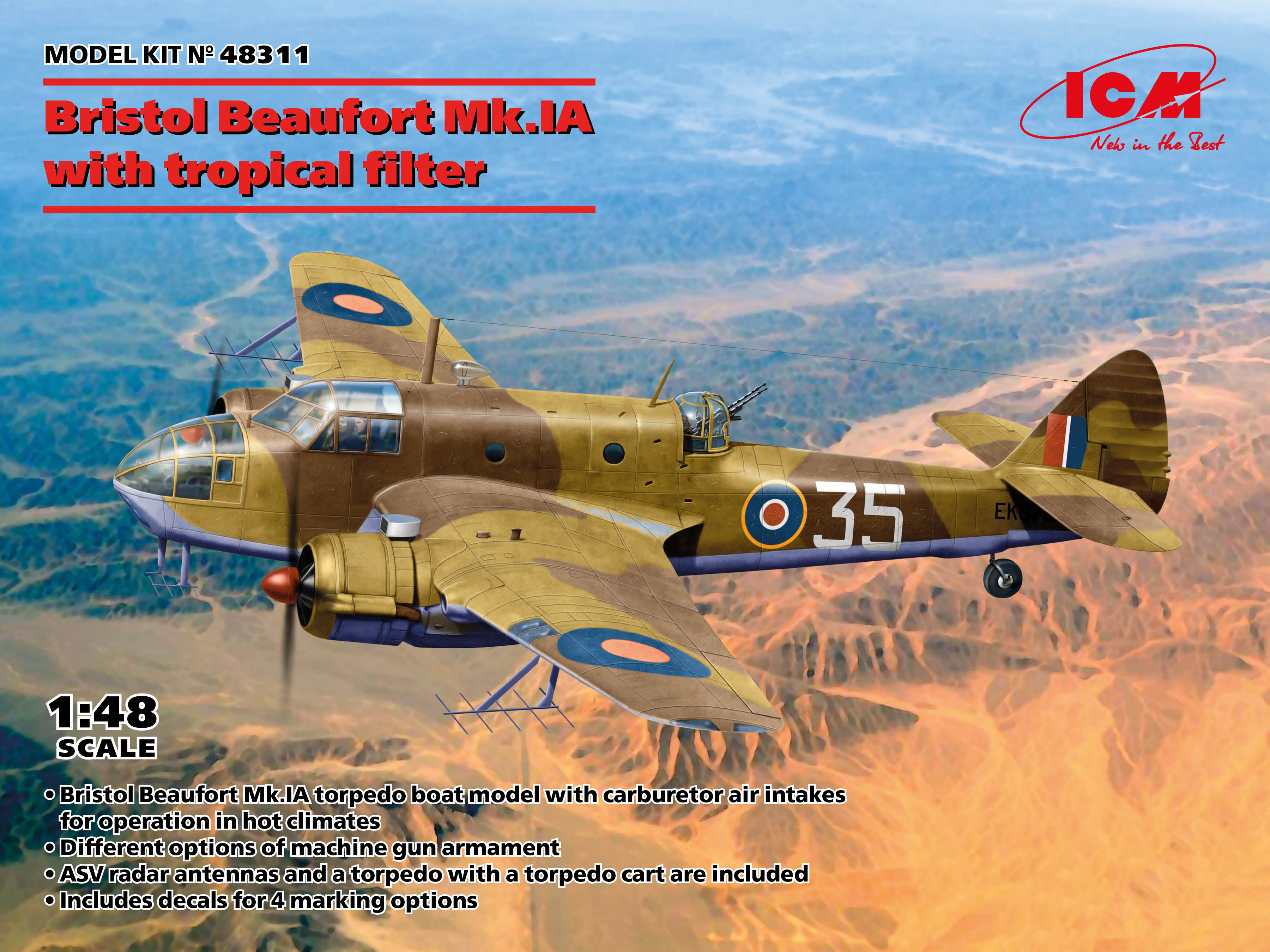 Model kit 1/48 Bristol Beaufort Mk.IA (ICM)