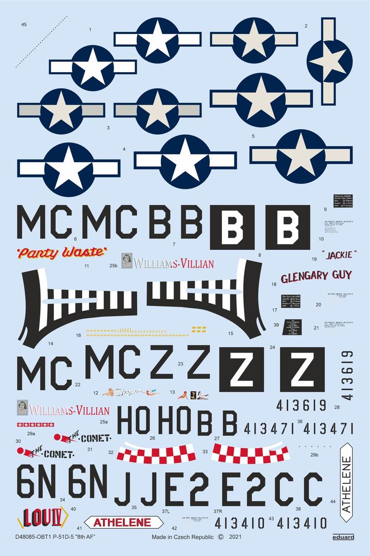 Decal 1/48 P-51D-5 "8th AF" (TAM/REV)