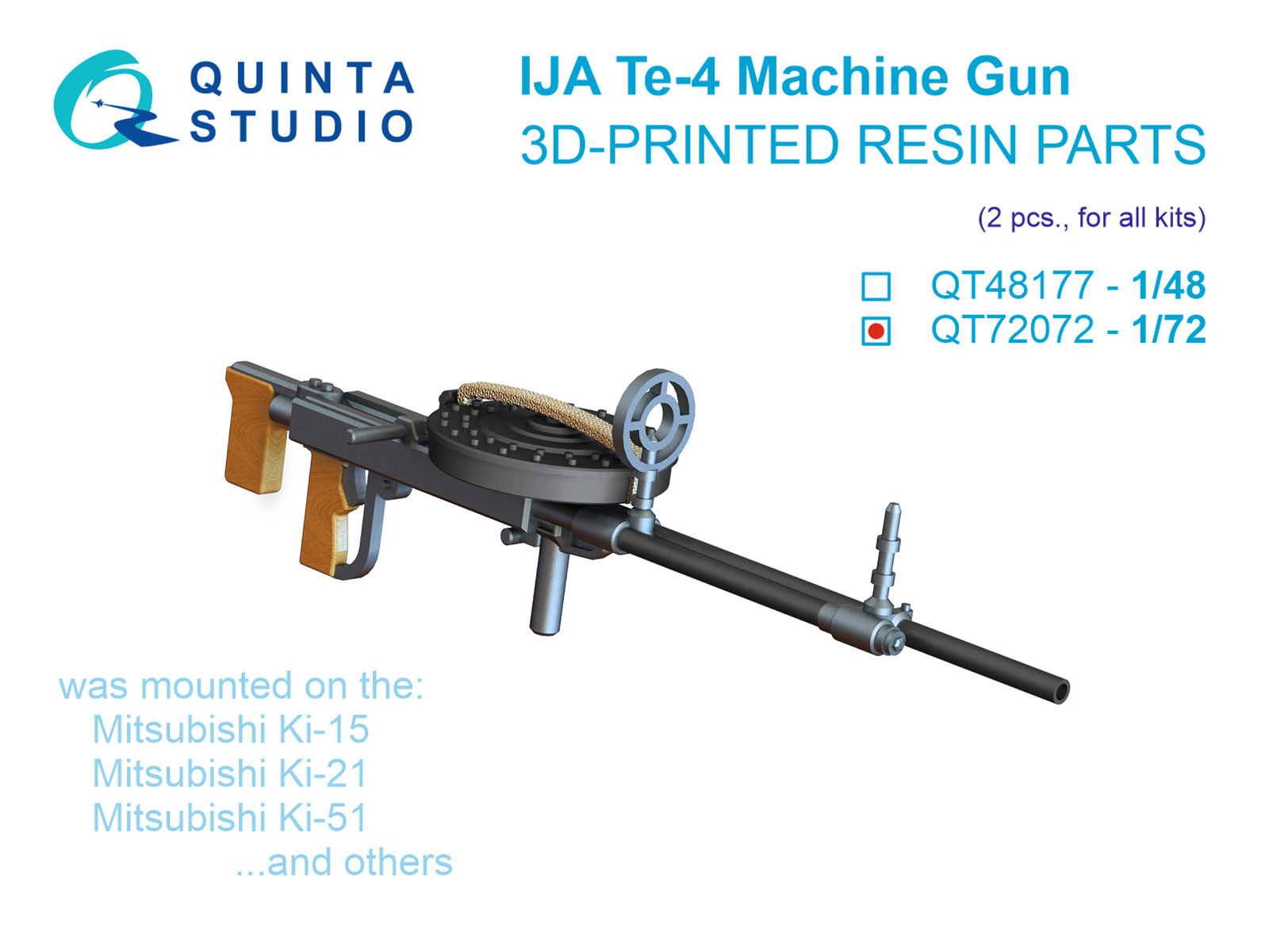 Te-4, WWII IJA Machine Gun, 2 pcs (for all kits)