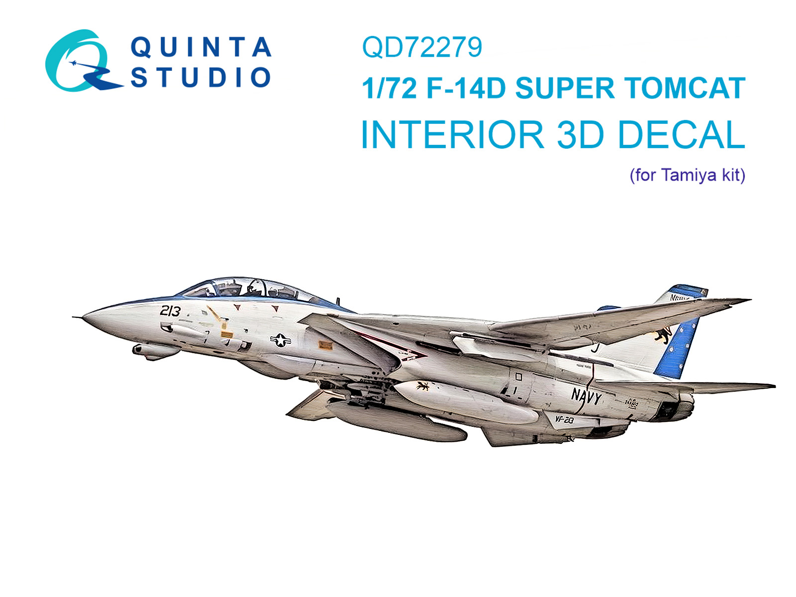 F-14D Super Tomcat 3D-Printed & coloured Interior on decal paper (Tamiya)