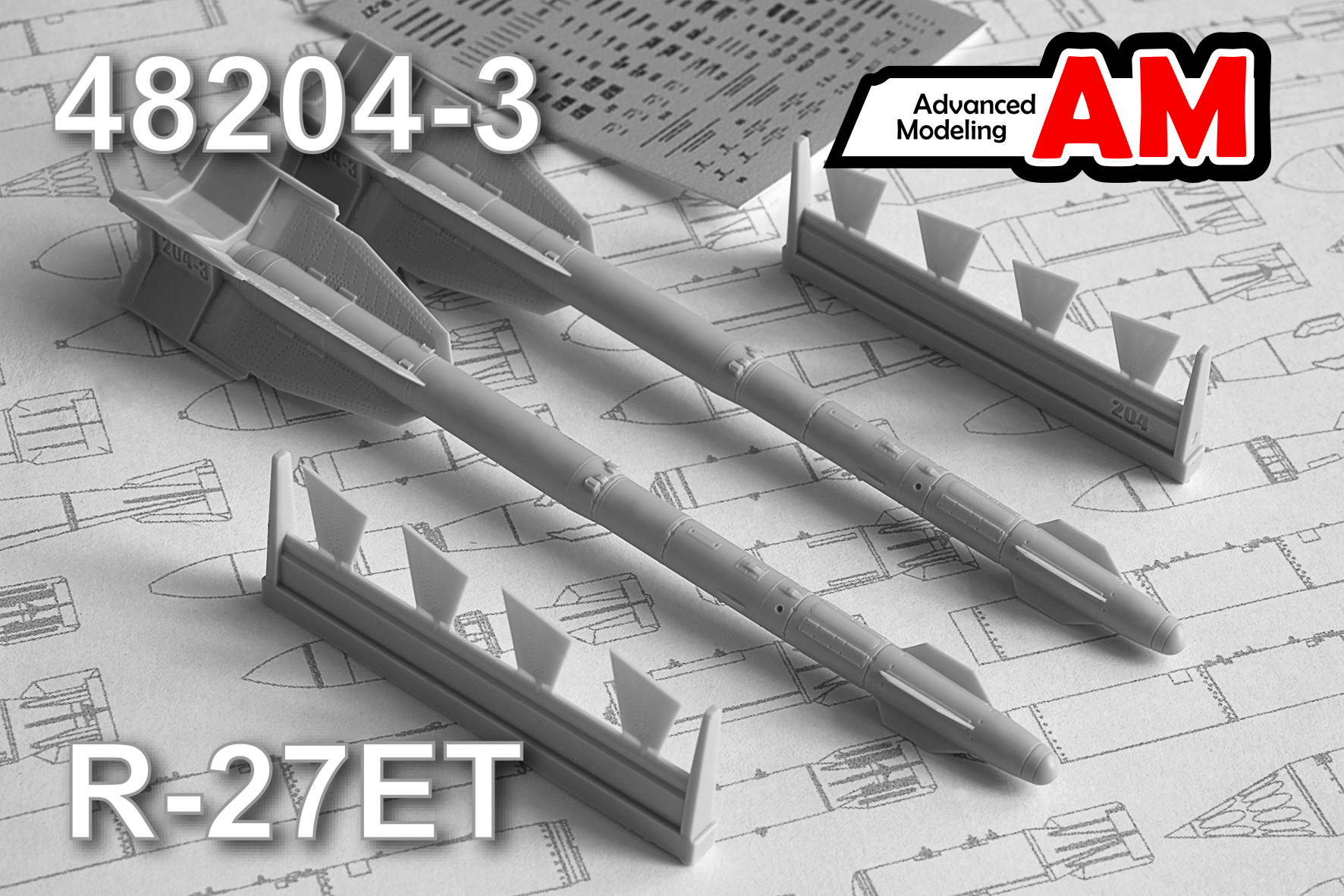 Additions (3D resin printing) 1/48 R-27ET Air to Air missile (Advanced Modeling) 