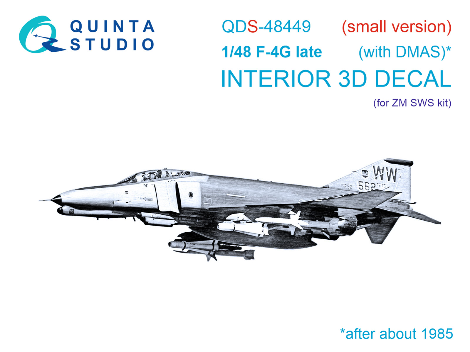 F-4G late 3D-Printed & coloured Interior on decal paper (Zoukei Mura SWS) (Small version)