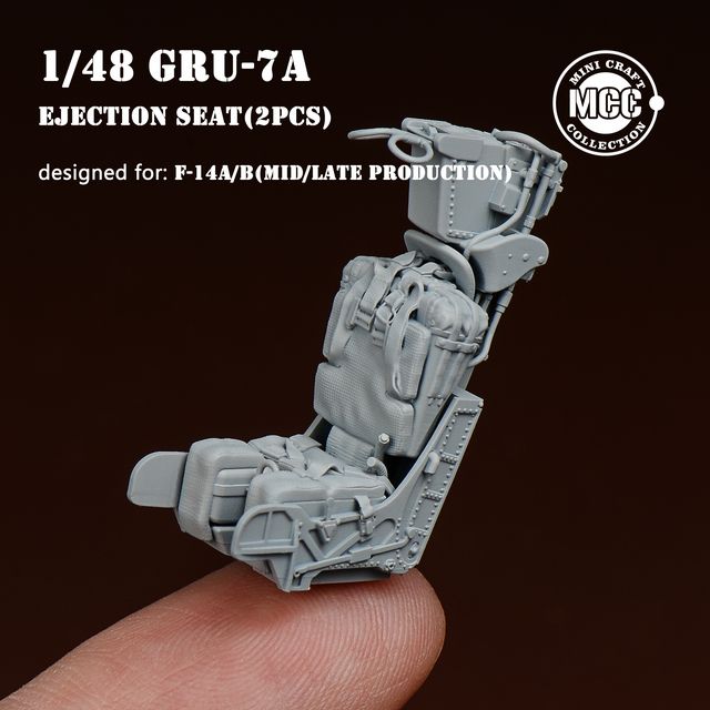 Additions (3D resin printing) 1/48 GRU-7A Ejection Seats for Grumman F-14A/F-14B Tomcat Mid/Late (2pcs) (3D-Printed) (designed to be used with Great Wall Hobby, Hasegawa and Tamiya kits)