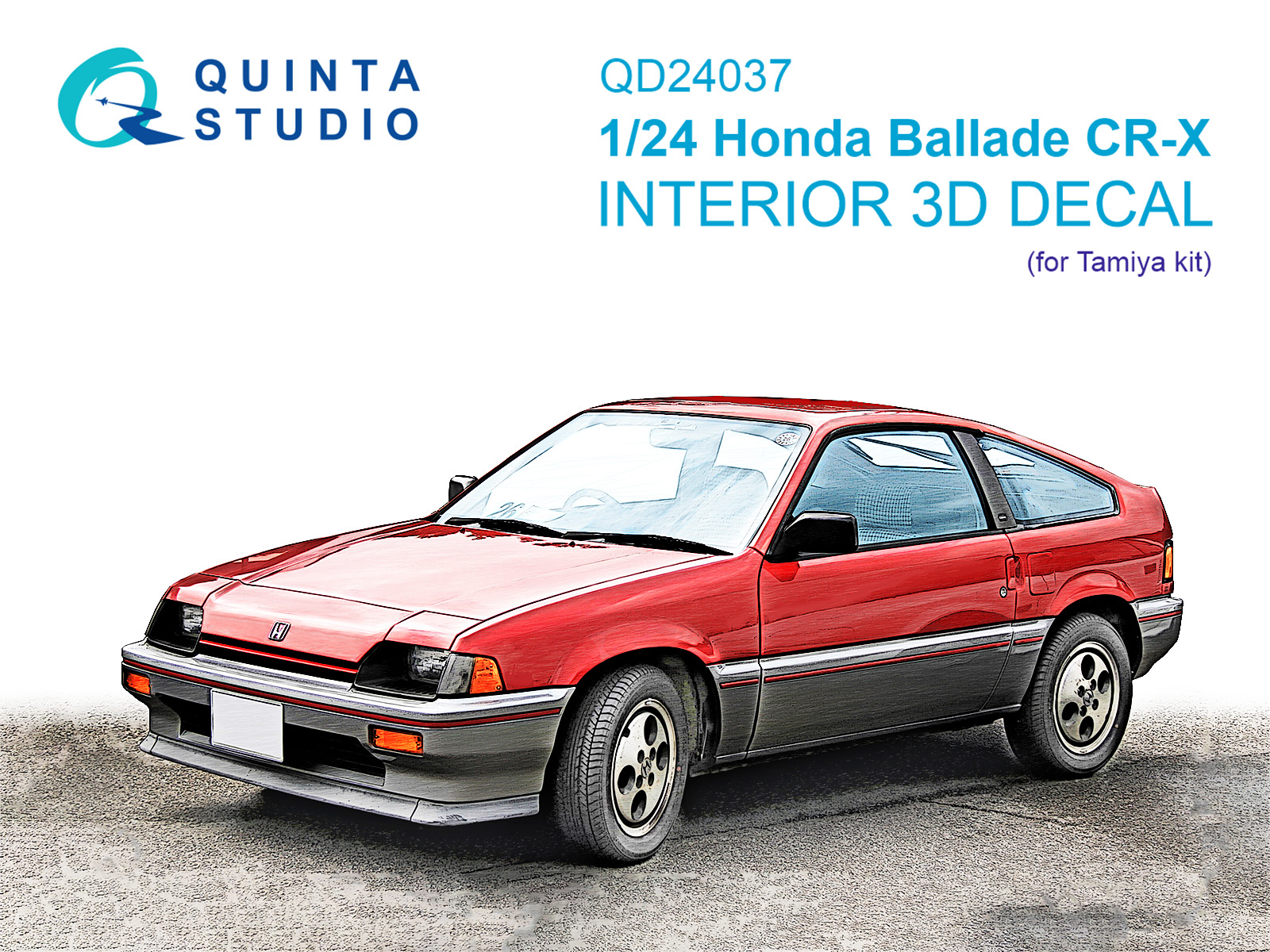 Honda Ballade CR-X 3D-Printed & coloured Interior on decal paper (Tamiya)