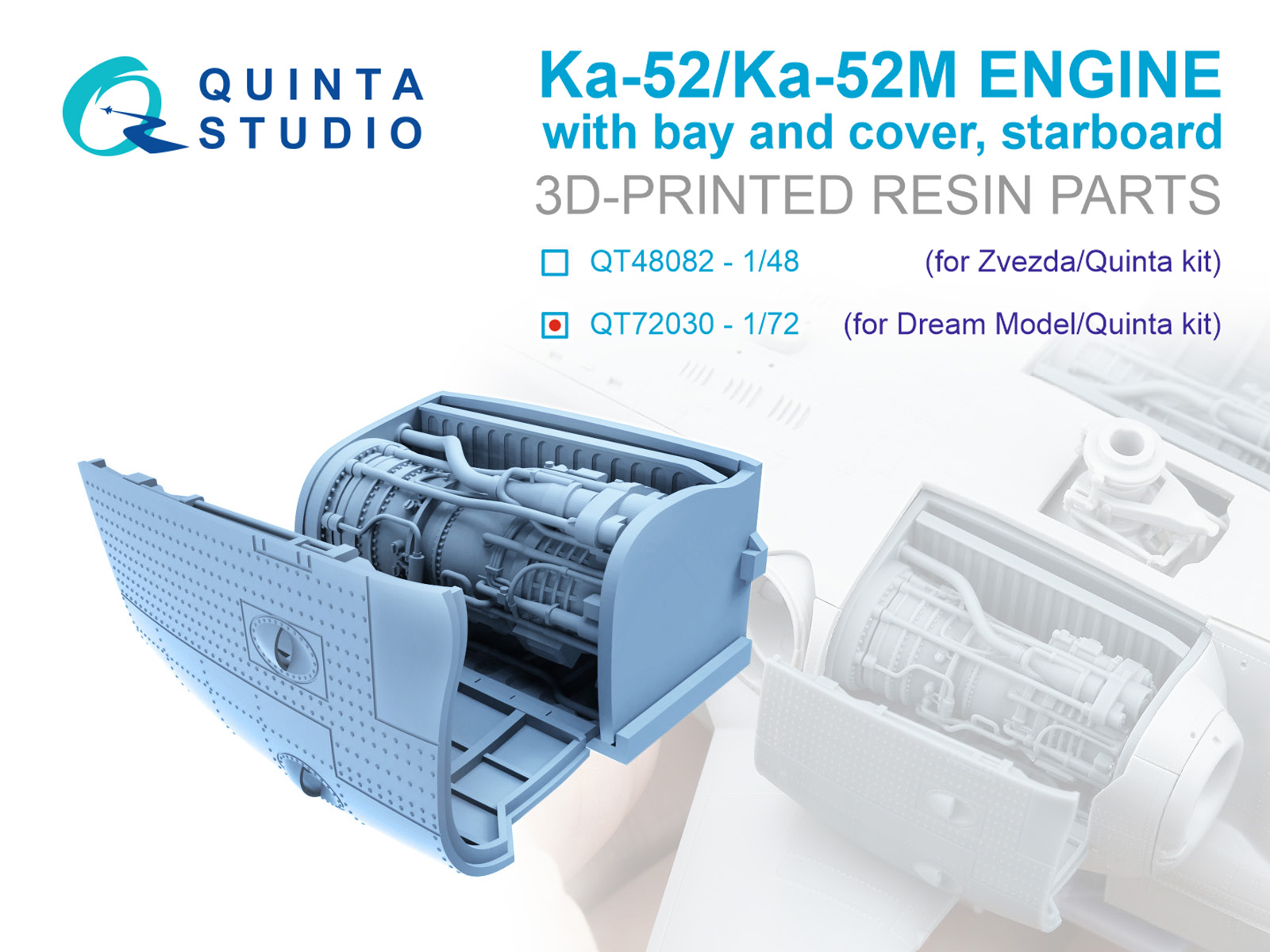 Ka-52/Ка-52М Engine with bay and cover, starboard (Dream Model/Quinta)