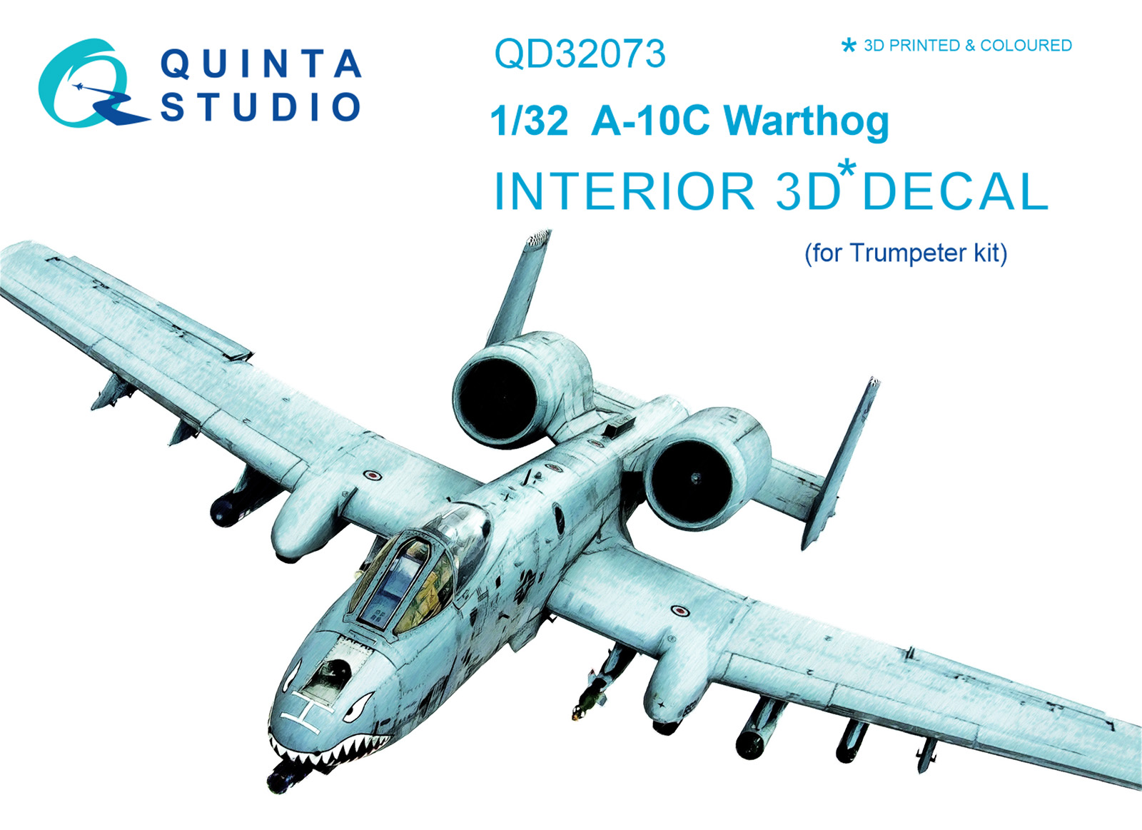 A-10C 3D-Printed & coloured Interior on decal paper (for Trumpeter kit)
