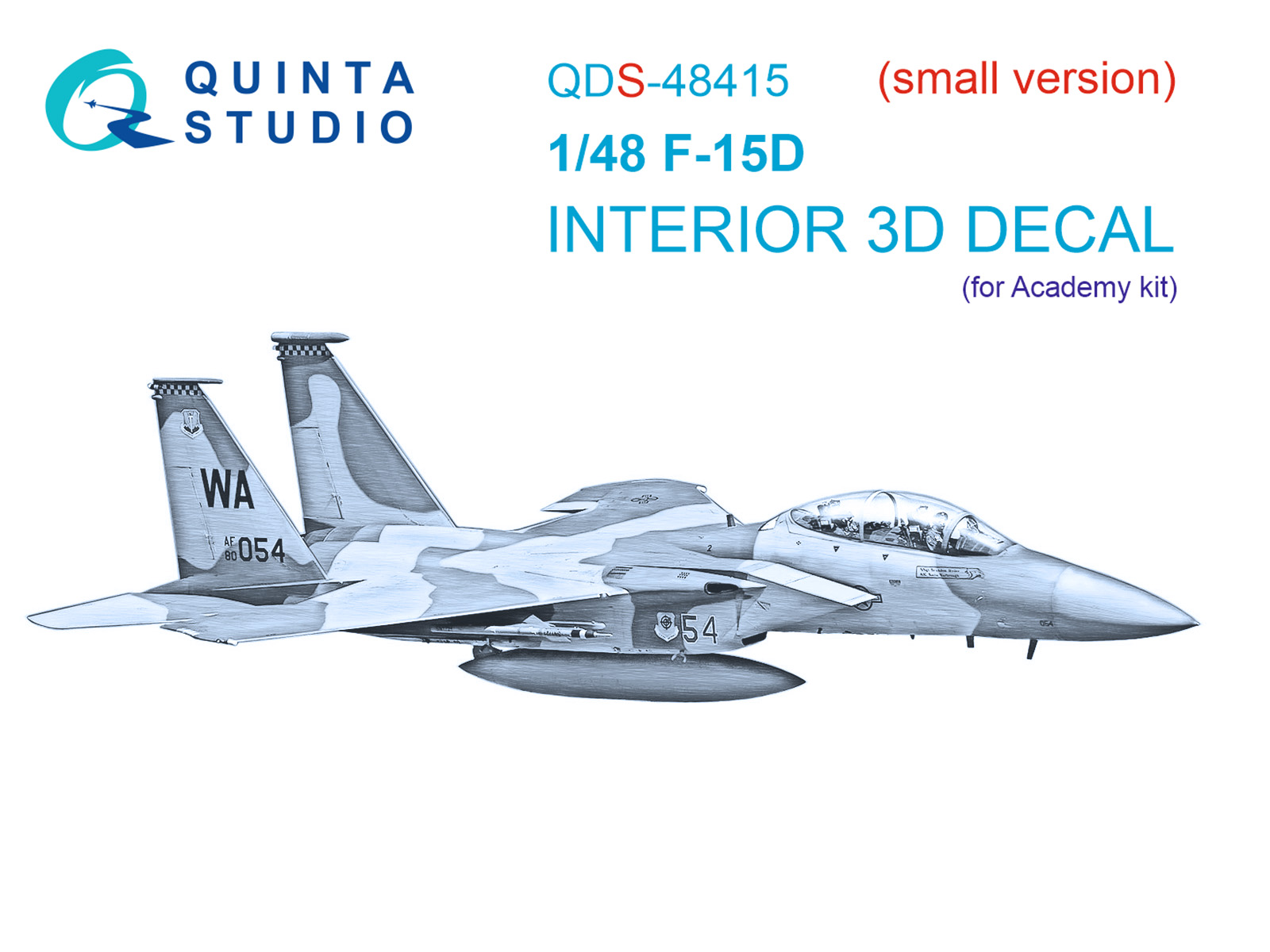 F-15D 3D-Printed & coloured Interior on decal paper (Academy) (Small version)