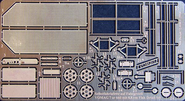 Additions 1/72 Sd.Kfz.Vomag with rear mounted 88mm Flak gun (designed to be used with Roden kits)