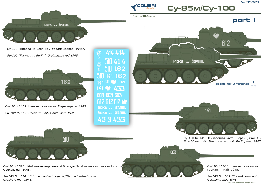Decal 1/35 Su-85m / Su-100 Part I (Colibri Decals)