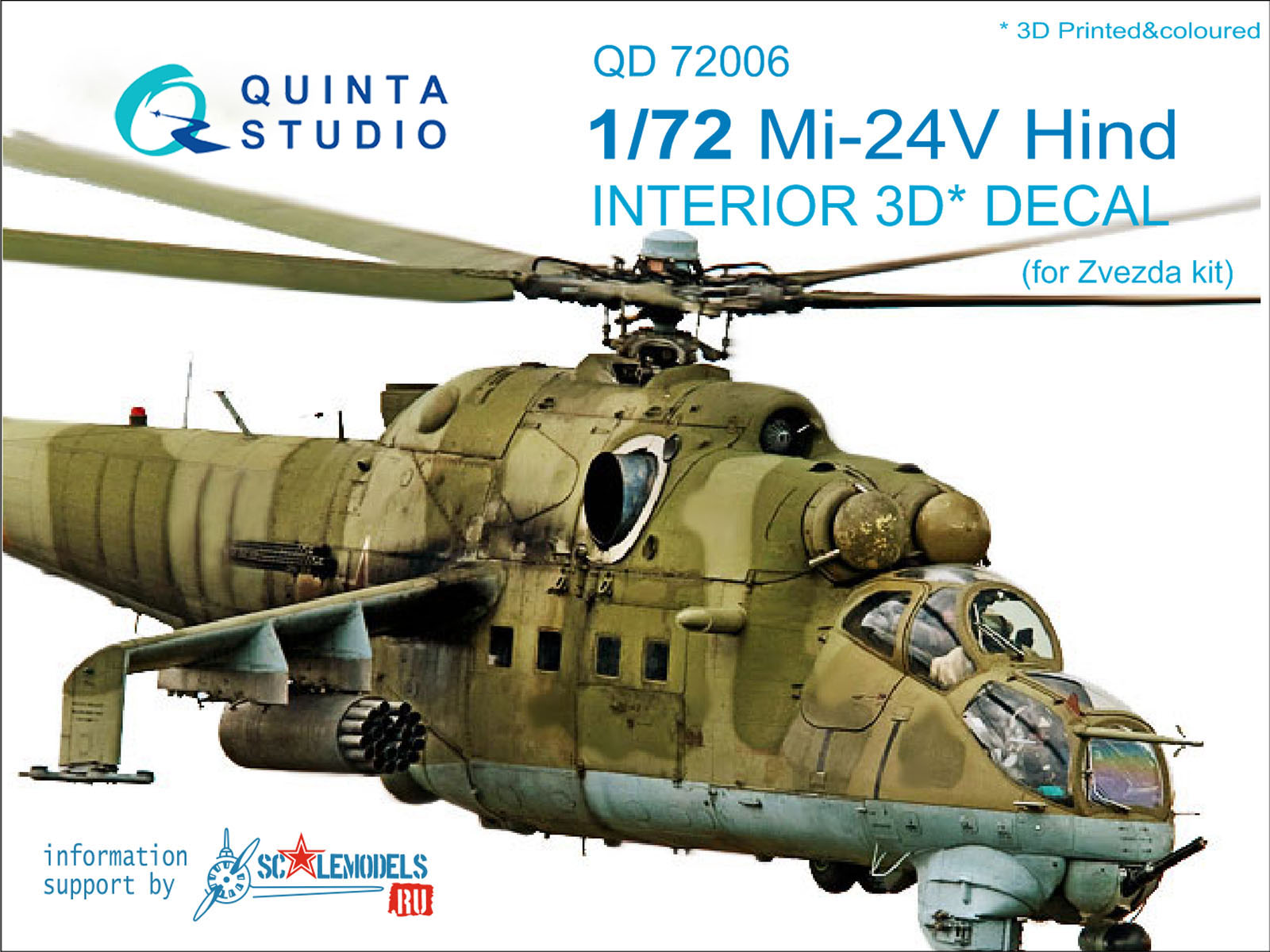 Mi-24V 3D-Printed & coloured Interior on decal paper (for Zvezda kit)