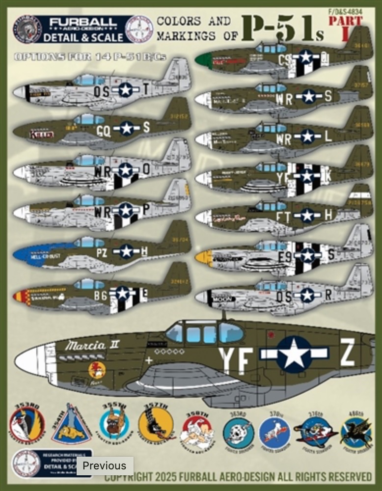 Decal 1/48 Colors & Marking of North-American P-51s Part I (Furball Aero-Design)
