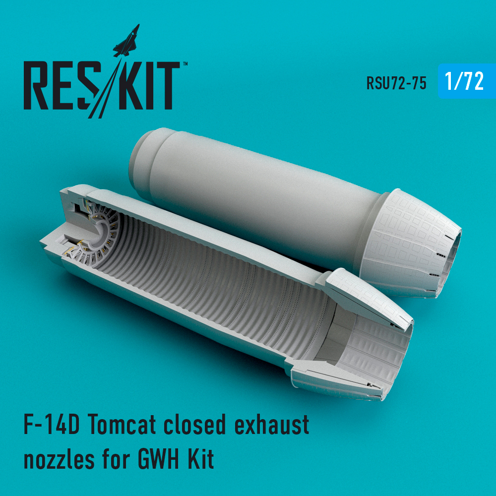 Additions (3D resin printing) 1/72 Grumman F-14D Tomcat closed exhaust nozzles (ResKit)