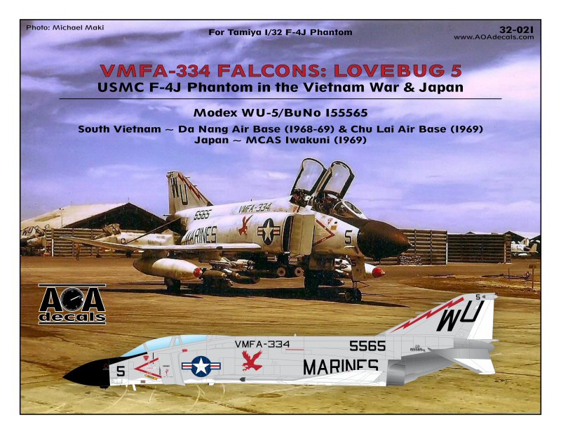 Decal 1/32  USMC McDonnell F-4J Phantom in the Vietnam War & Japan (AOA Decals)