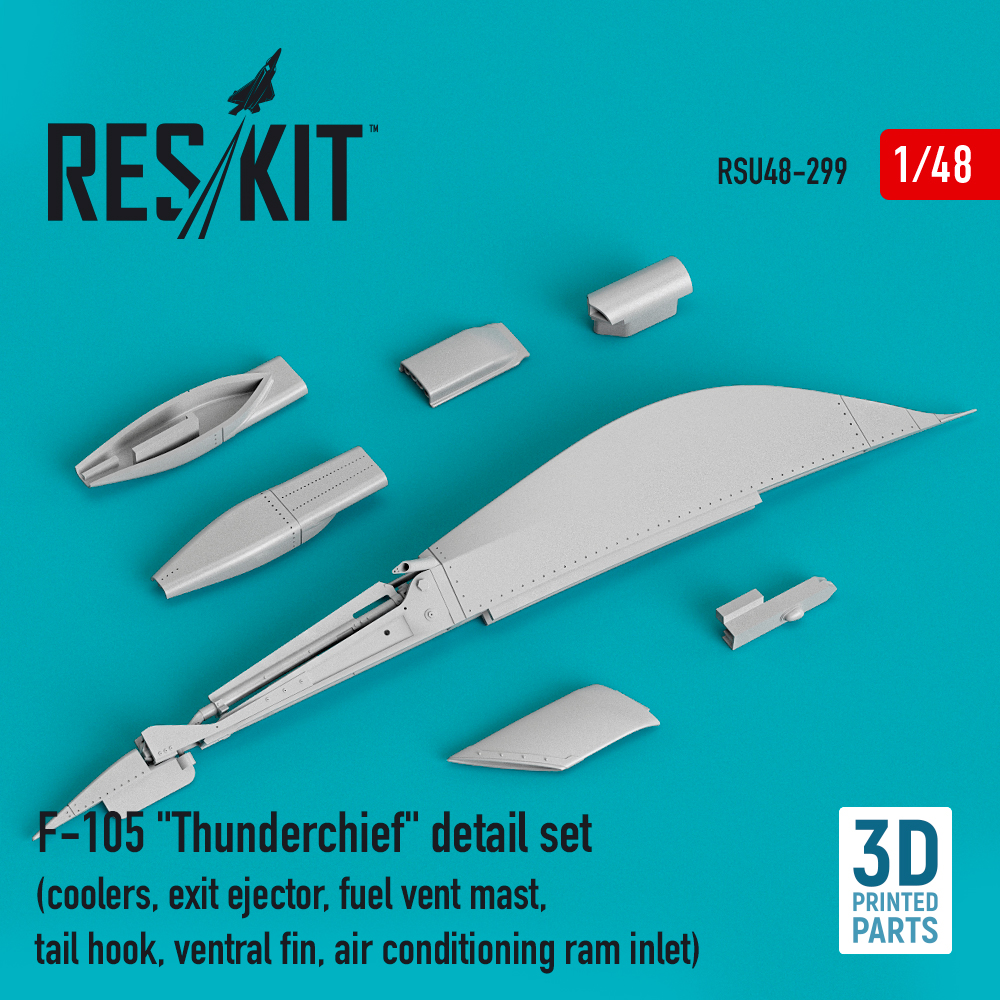 Additions (3D resin printing) 1/48 Republic F-105D Thunderchief detail set (ResKit)