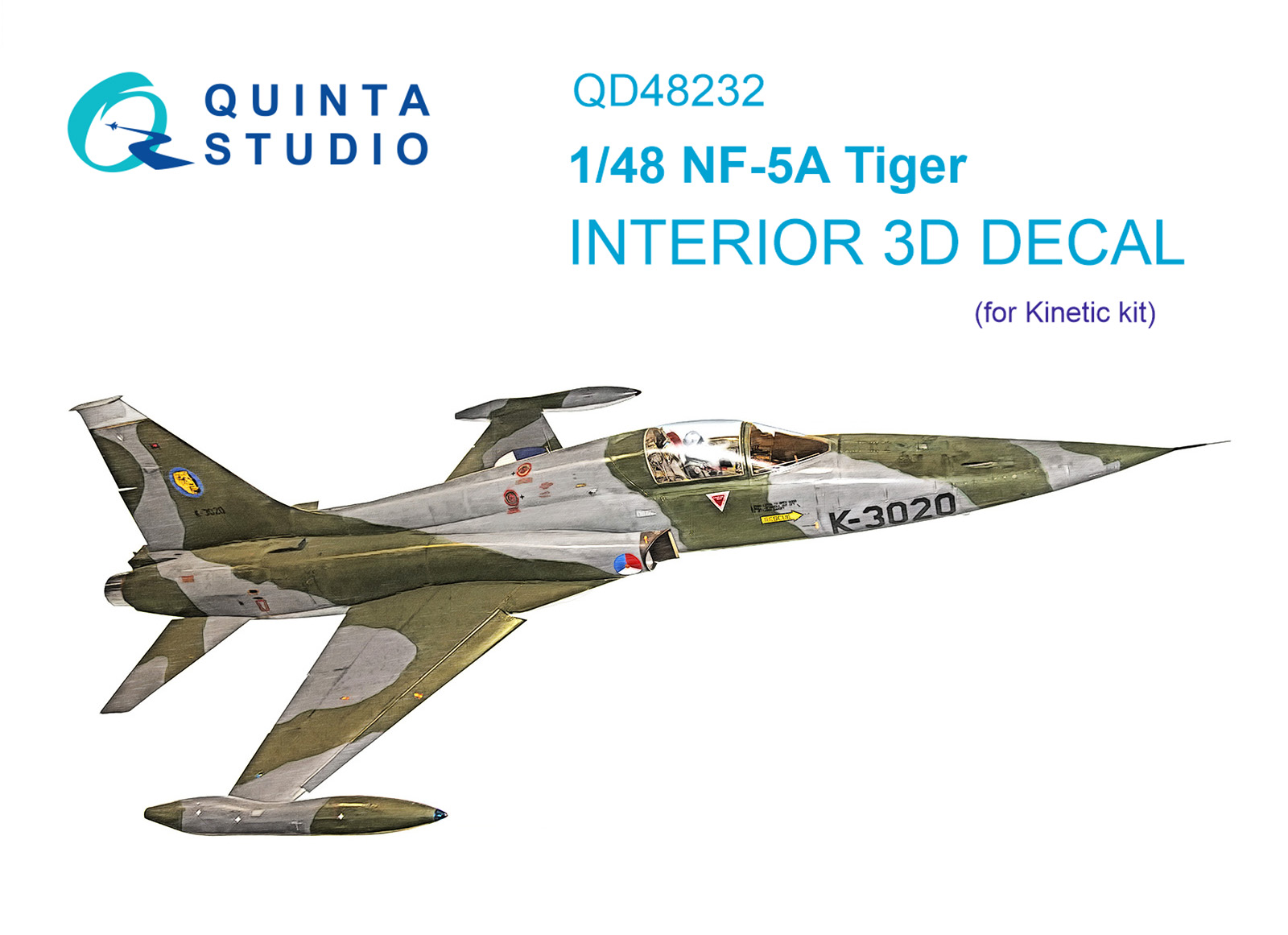 NF-5A 3D-Printed & coloured Interior on decal paper (Kinetic)