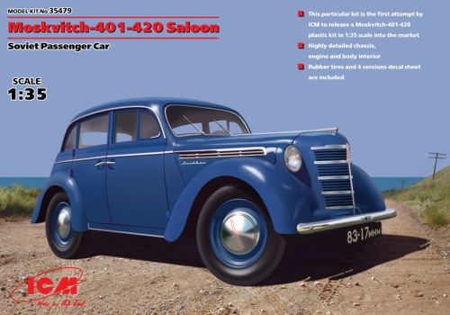 Model kit 1/35 Moskvitch-401-420 Saloon Soviet Passenger Car (ICM)