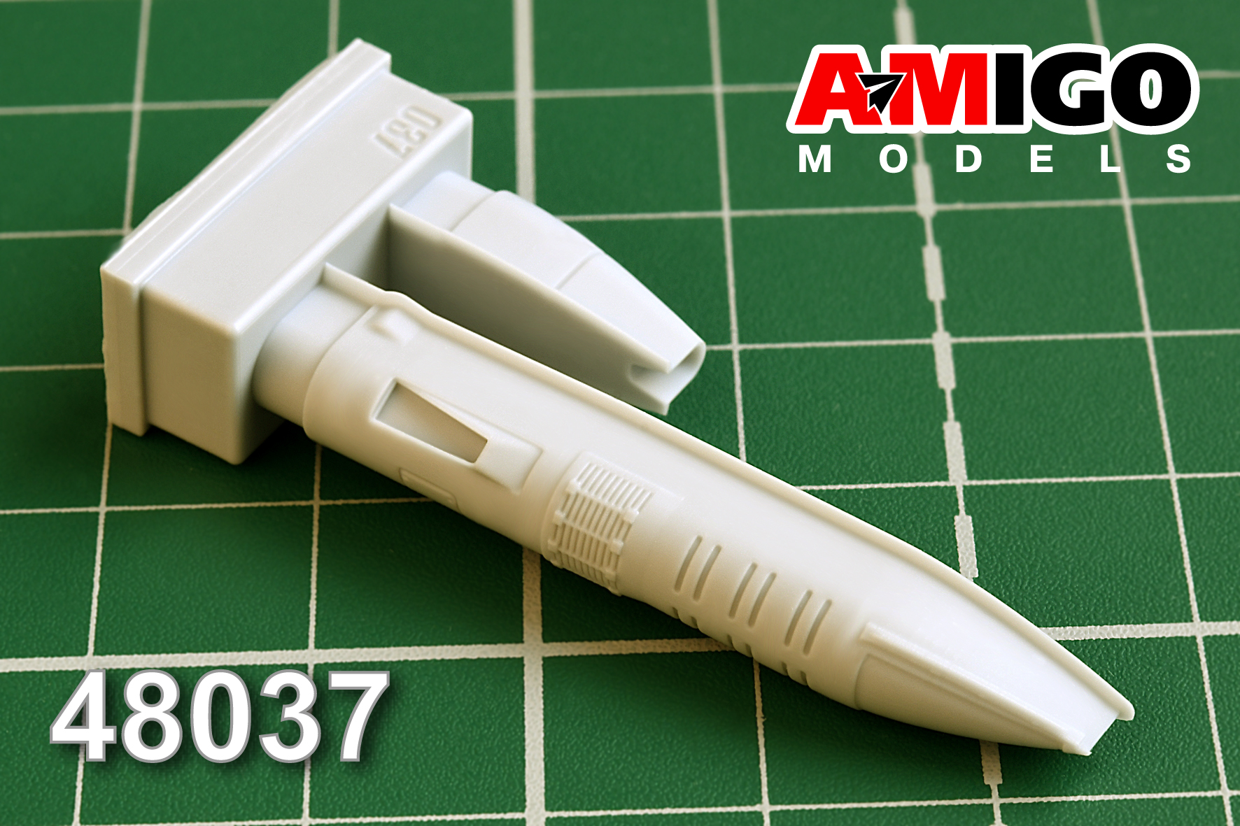 Additions (3D resin printing) 1/48 Fuselage fairing of the GSh-6-23 six-barrel aircraft gun of MiG-31 (Amigo Models)
