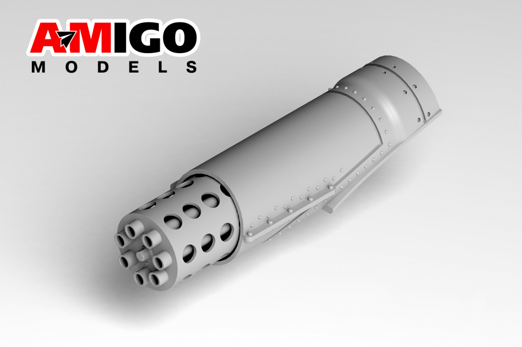 Additions (3D resin printing) 1/48 A-10C GAU-8 gun barrel block for the G.W.H. model (Amigo Models)
