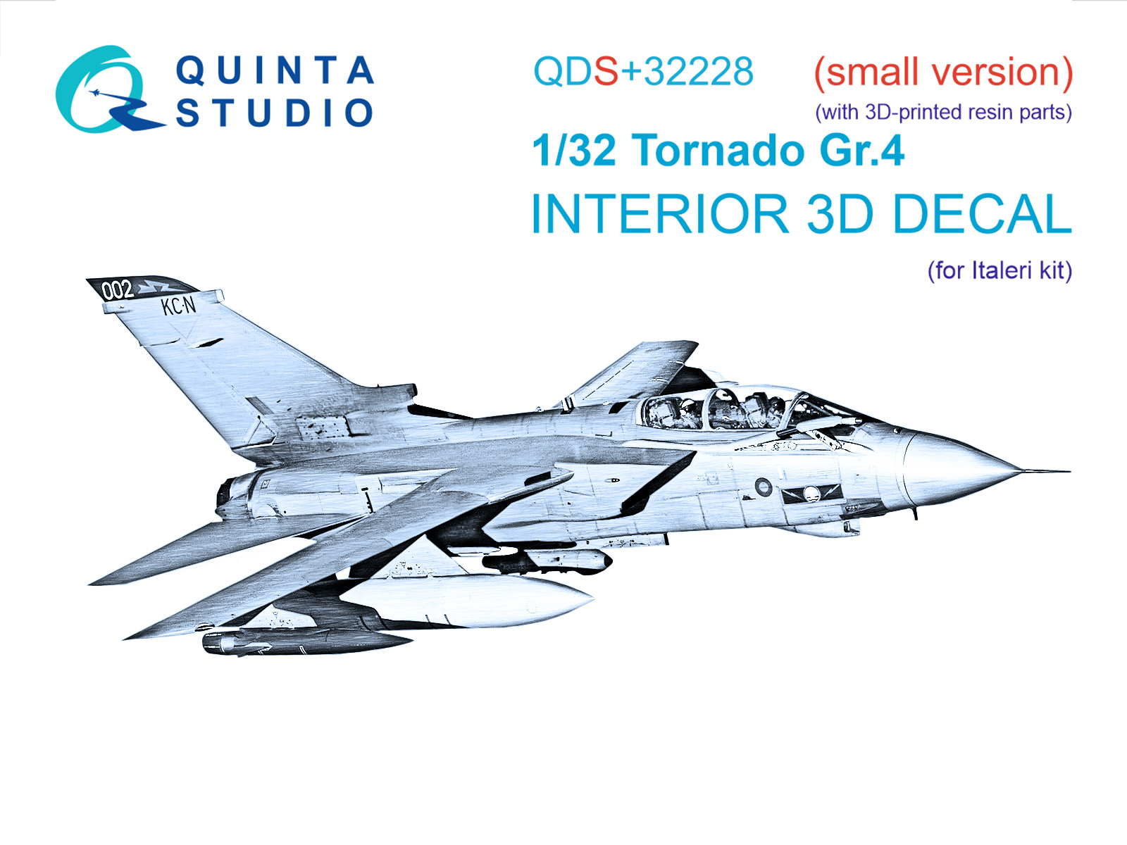 Tornado Gr.4 3D-Printed & coloured Interior on decal paper (Italeri) (Small version) (with 3D-printed resin parts)