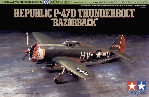 Model kit 1/72 Republic P-47D Thunderbolt Razorback (Tamiya) (damage box)