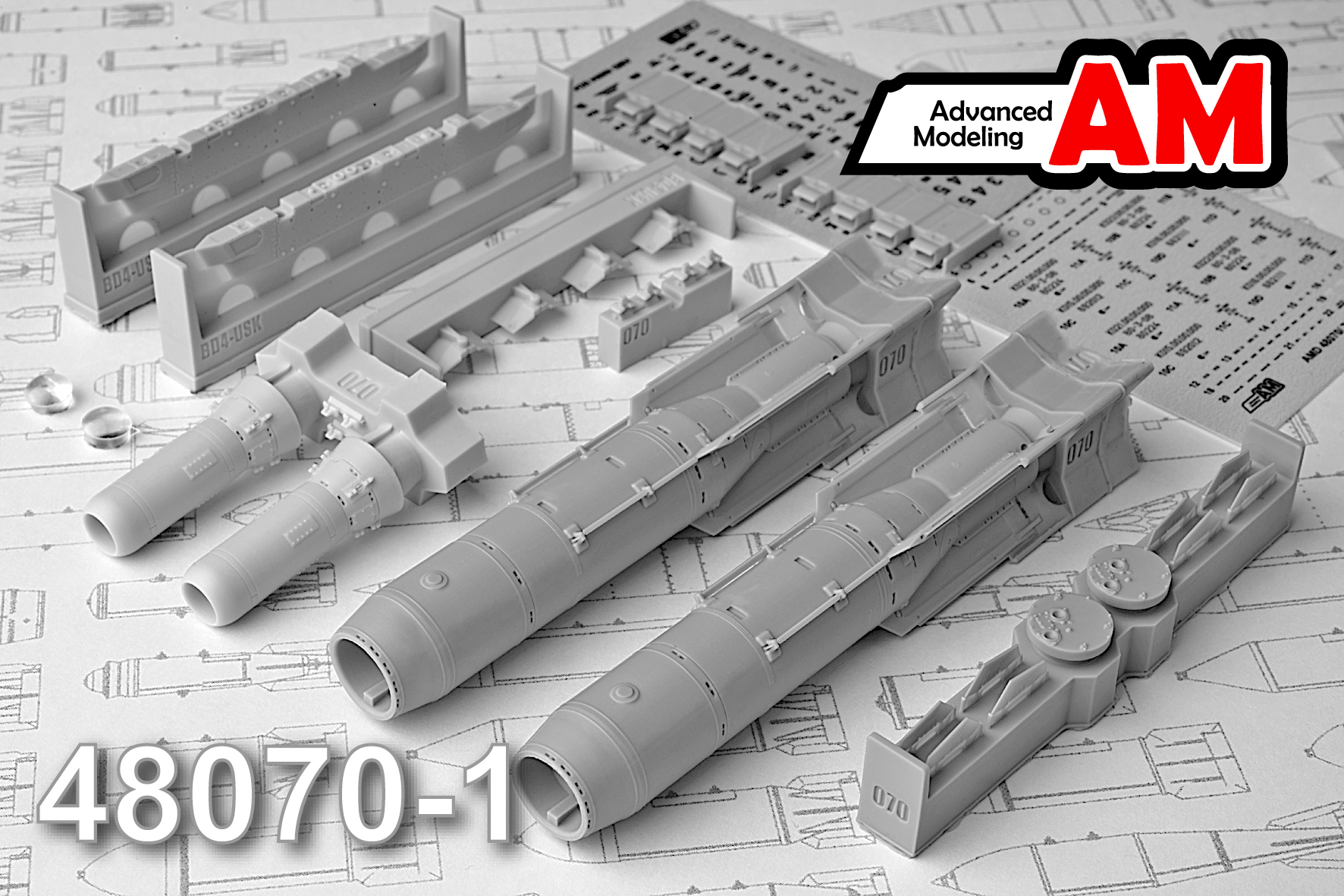 Additions (3D resin printing) 1/72 KAB-1500Kr Corrective Air Bomb (Advanced Modeling) 