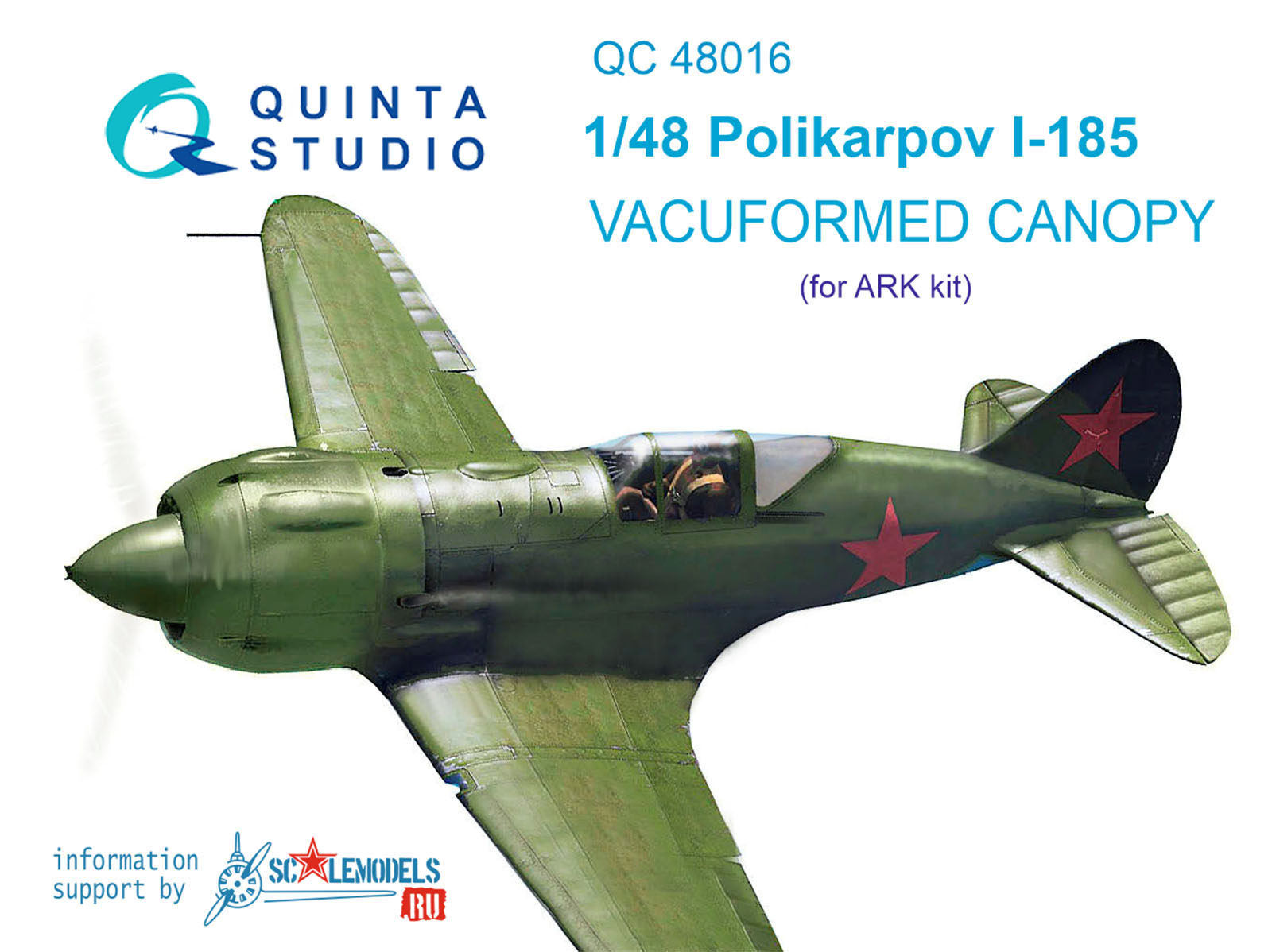 Polikarpov I-185  vacuuformed clear canopy (for ARK kit)