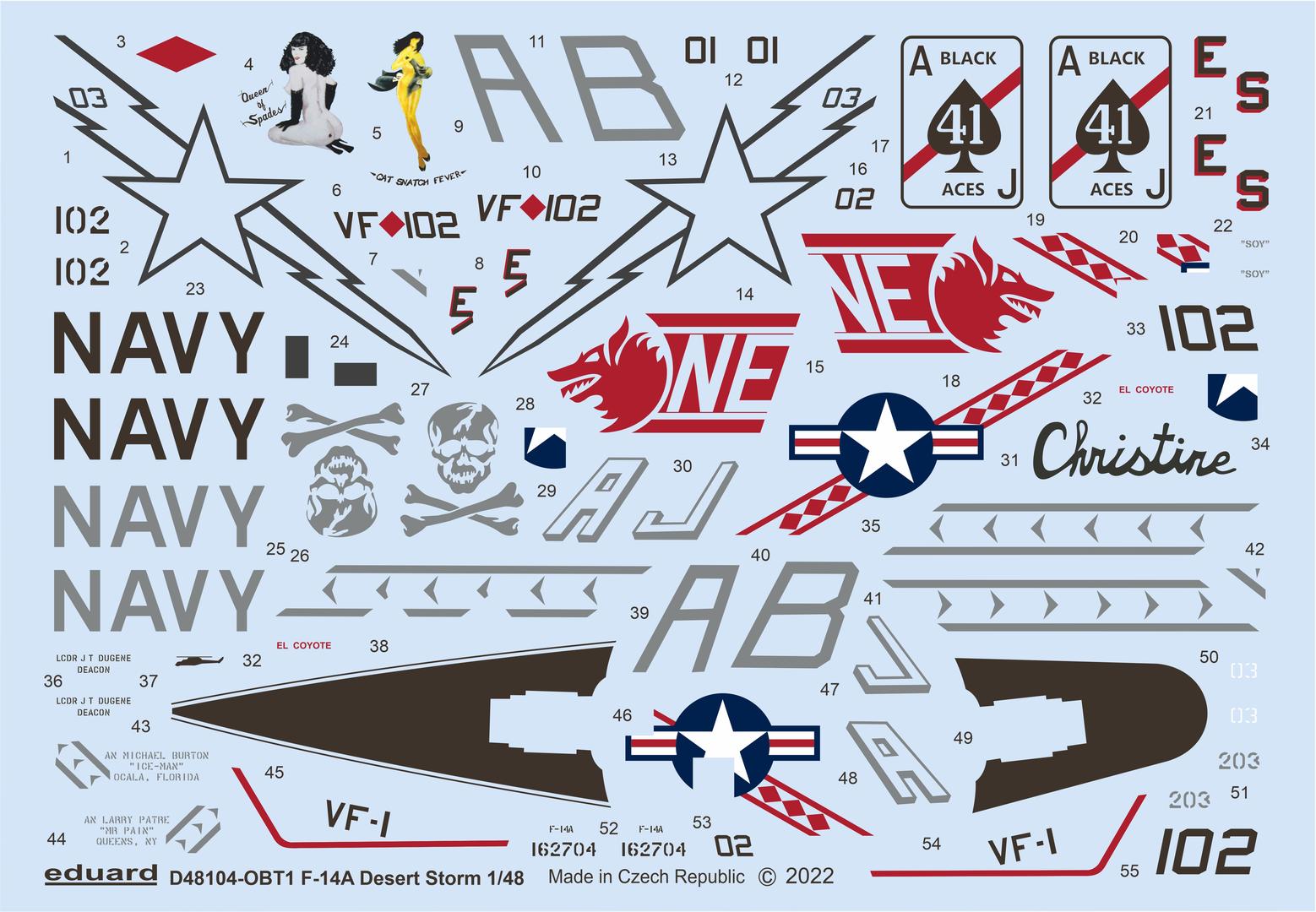Decal 1/48 F-14A Desert Storm (TAM)