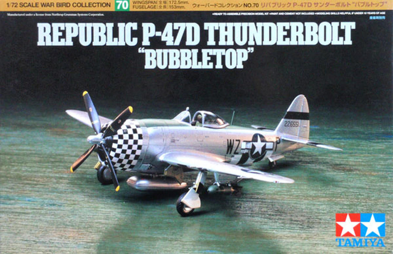 Model kit 1/72 P-47D Thunderbolt Bubbletop (Tamiya) (damage box)